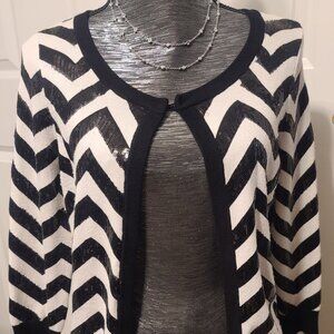 Black and White cardigan with bling